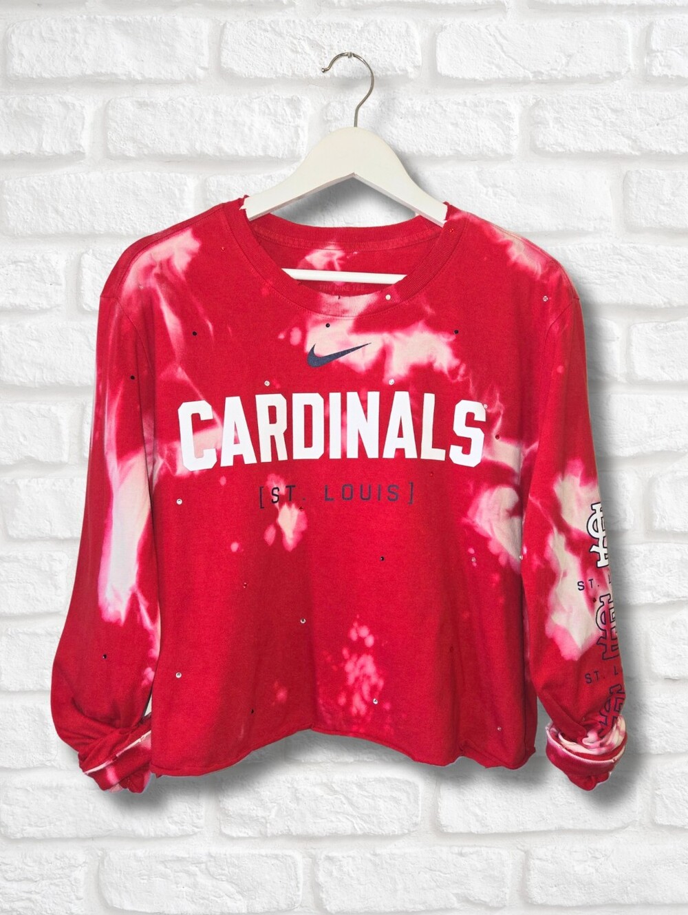 St Louis Cardinals Crop Top W/Rhinestones